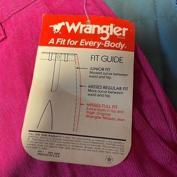 VTG Wrangler Jeans 26” Deadstock 80s Waist Mom Western Hot Pink Eclectic Max - Picture 12 of 16